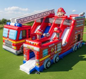 T6-6356 Firetruck Theme Inflatable Playground