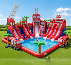 Pool3-279 Firetruck Theme Pool Water Park