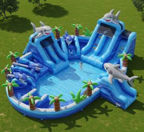 Pool3-368 Shark Theme Pool Water Park
