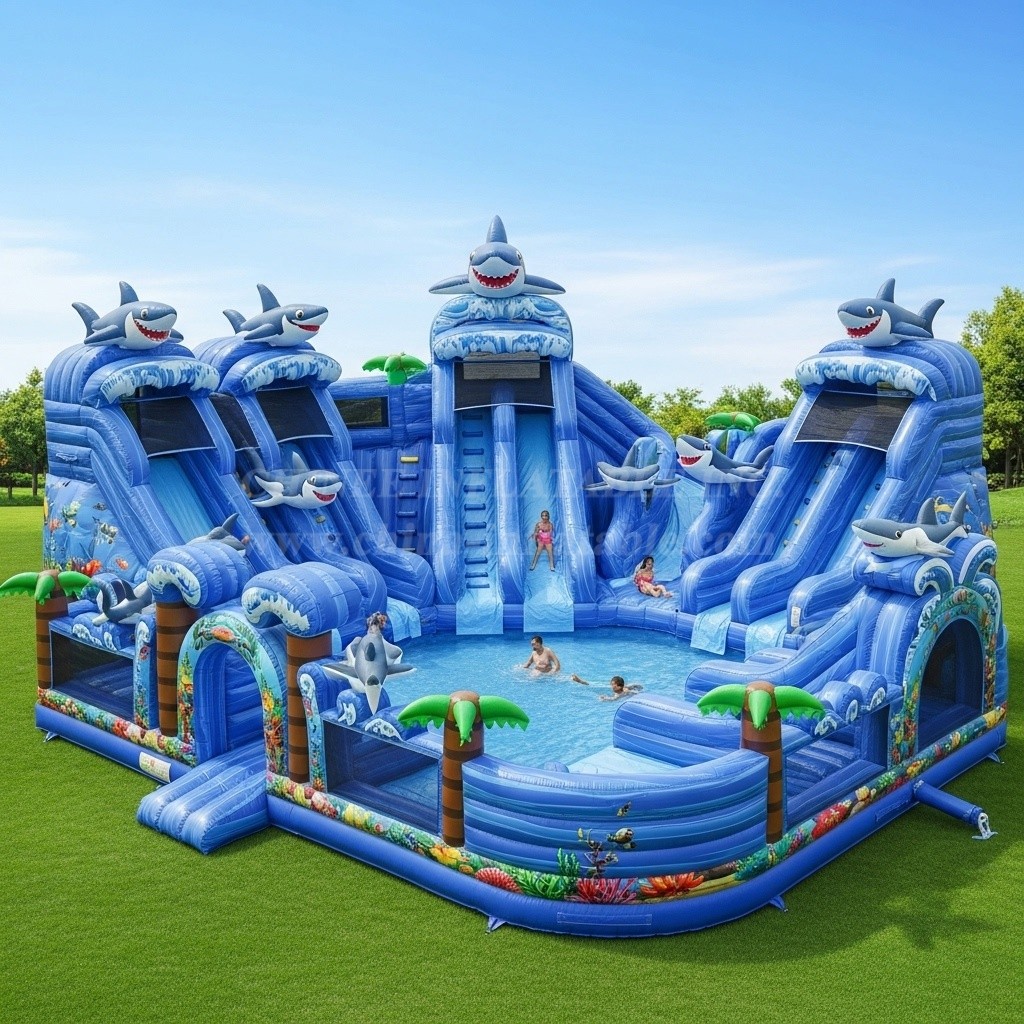 Pool3-369 Shark Theme Pool Water Park