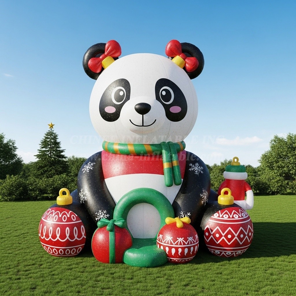 C1-739 Christmas Panda Inflatable Cartoons