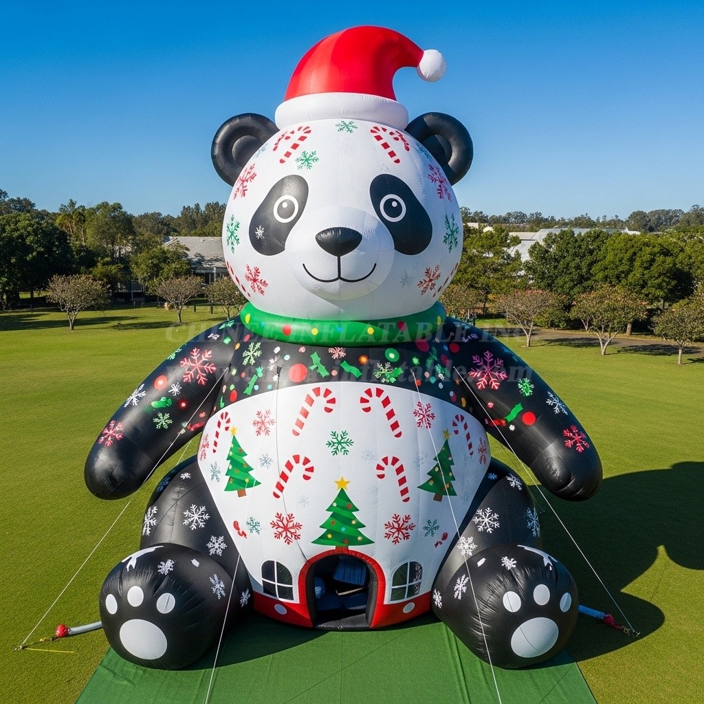 C1-745 Christmas Panda Inflatable Cartoons