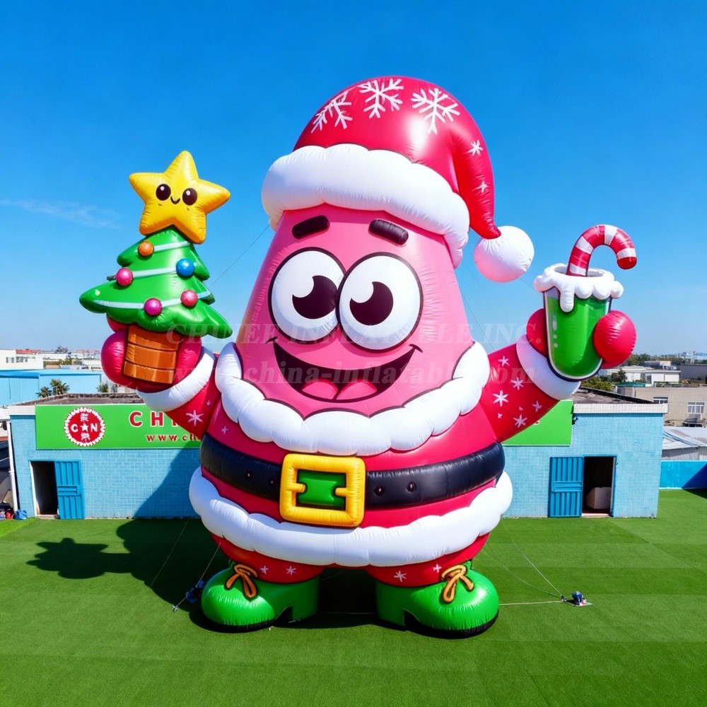 C1-804 Patrick Star Santa Claus Inflatable Christmas Decoration