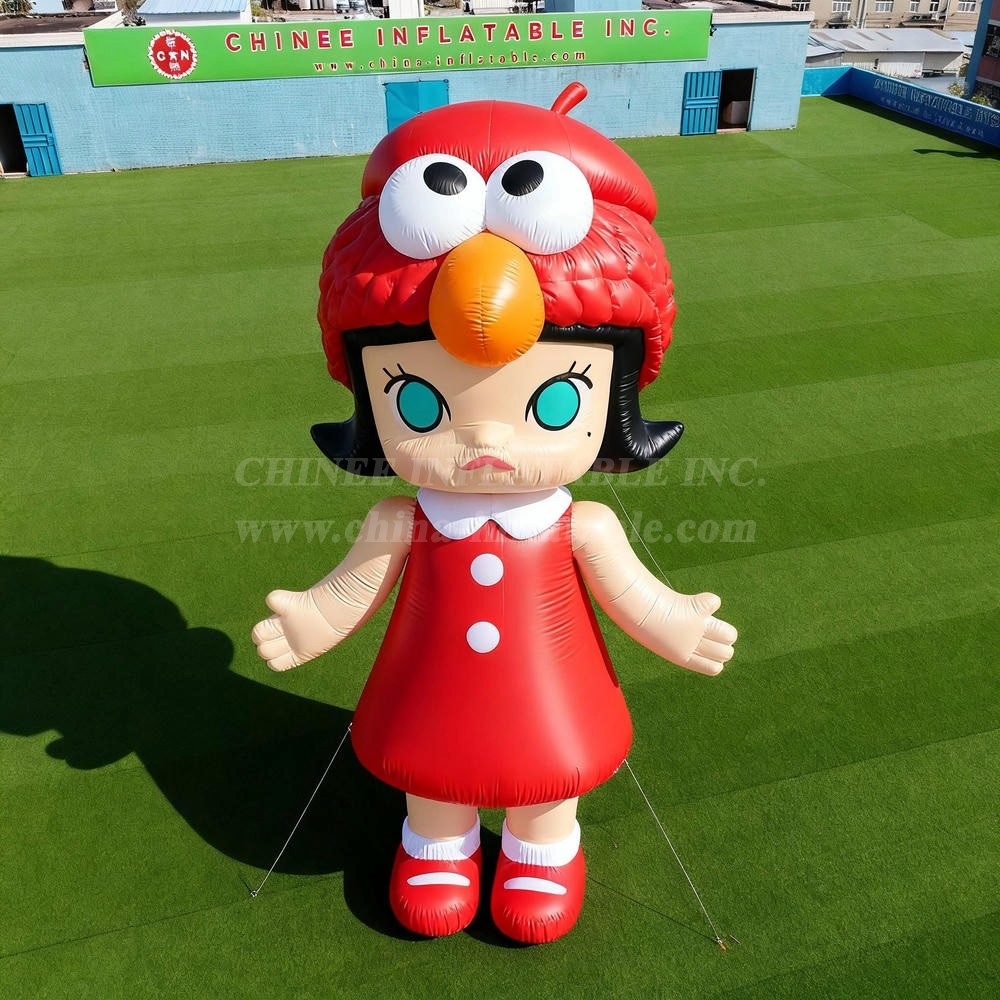 Cartoon3-202 Pop Mart Little Red Riding Hood Owl Hat Girl Inflatable Cartoons