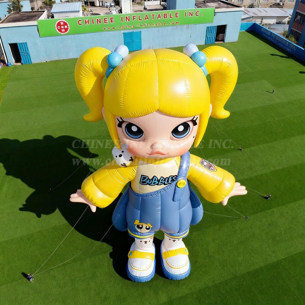 Cartoon3-203 Pop Mart Blonde Pigtail Girl Inflatable Cartoons