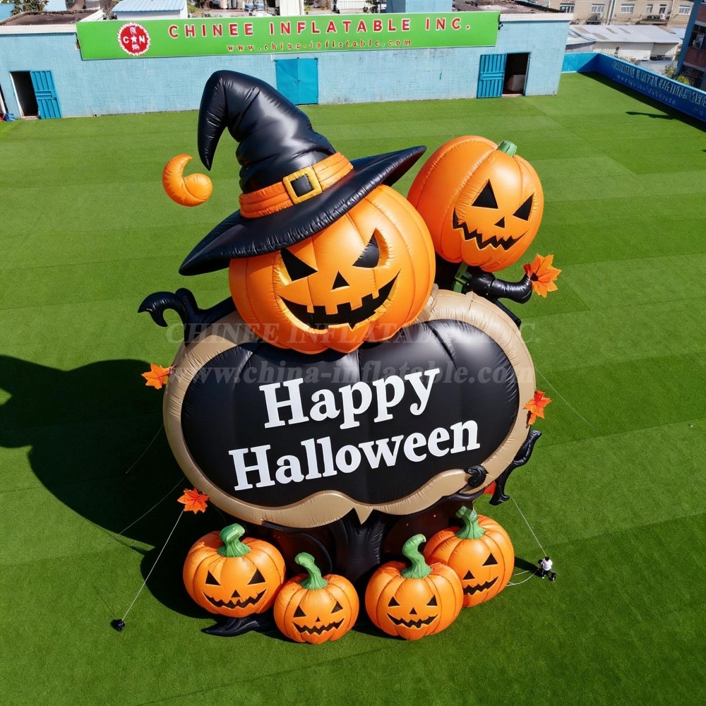 Cartoon3-226 Happy Halloween Pumpkin Witch Inflatable Model Product