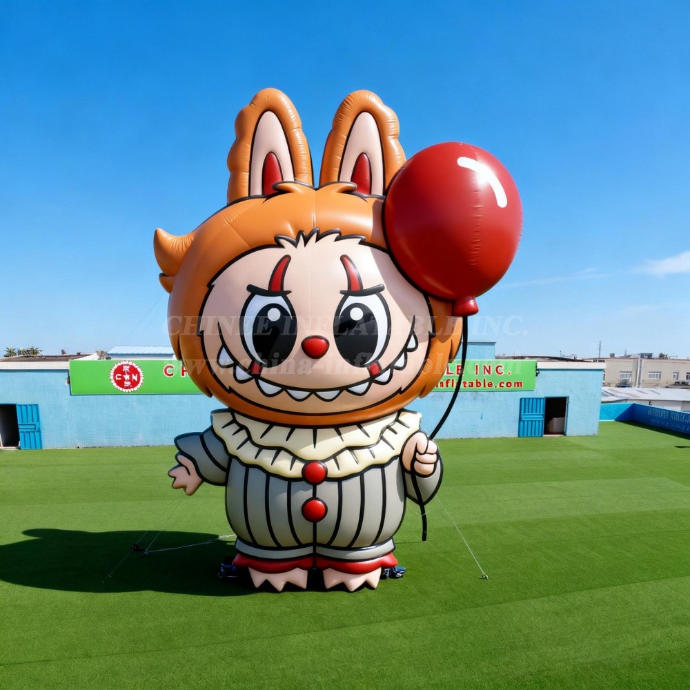 Cartoon3-237 Pop Mart Labubu Clown Character with Balloon Inflatable Model Product
