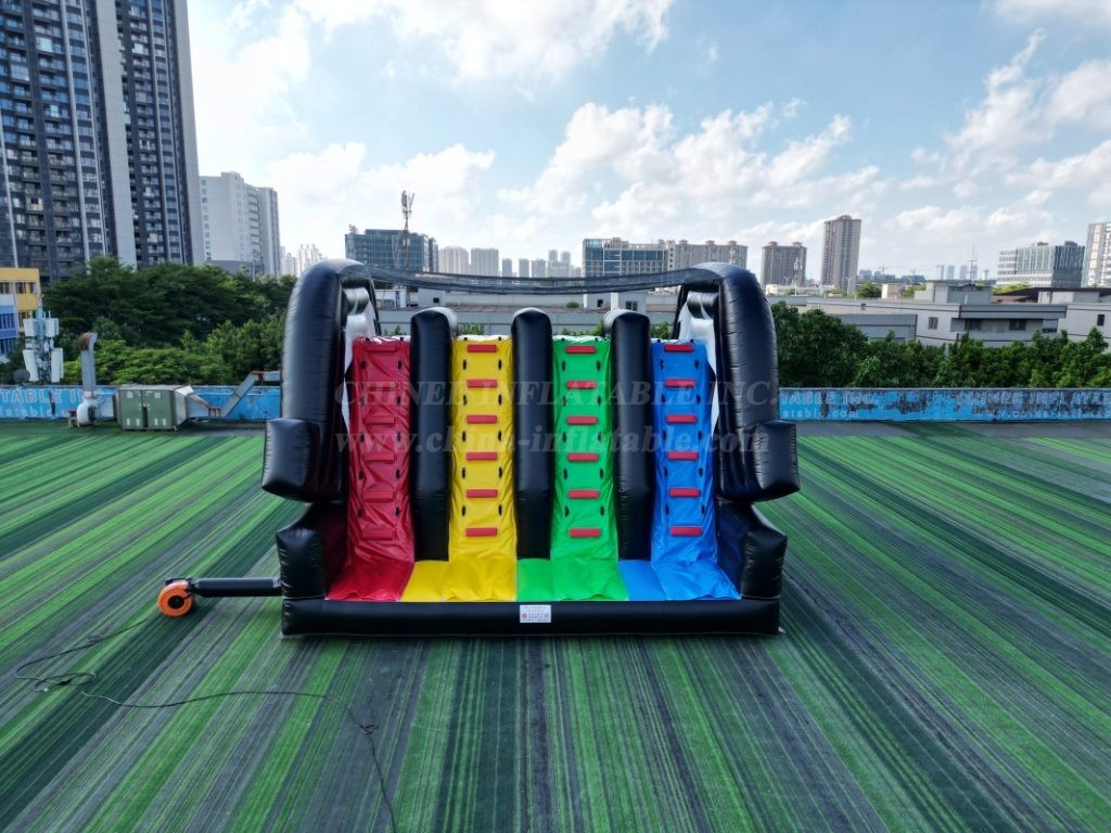 T8-7506 Football Rainbow Four Lane Inflatable Slide