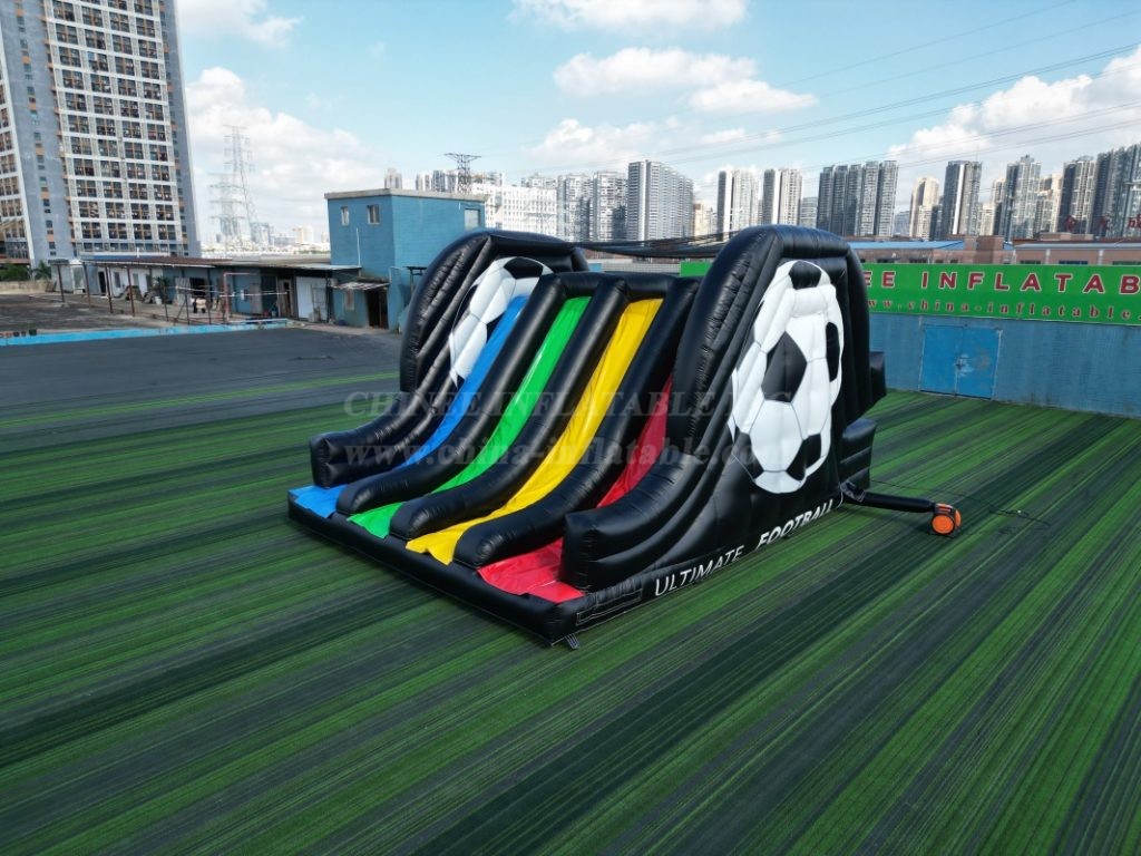 T8-7506 Football Rainbow Four Lane Inflatable Slide