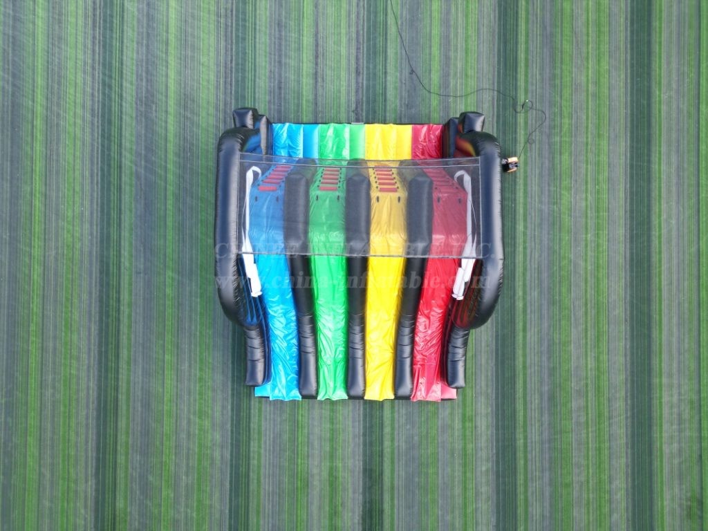 T8-7506 Football Rainbow Four Lane Inflatable Slide