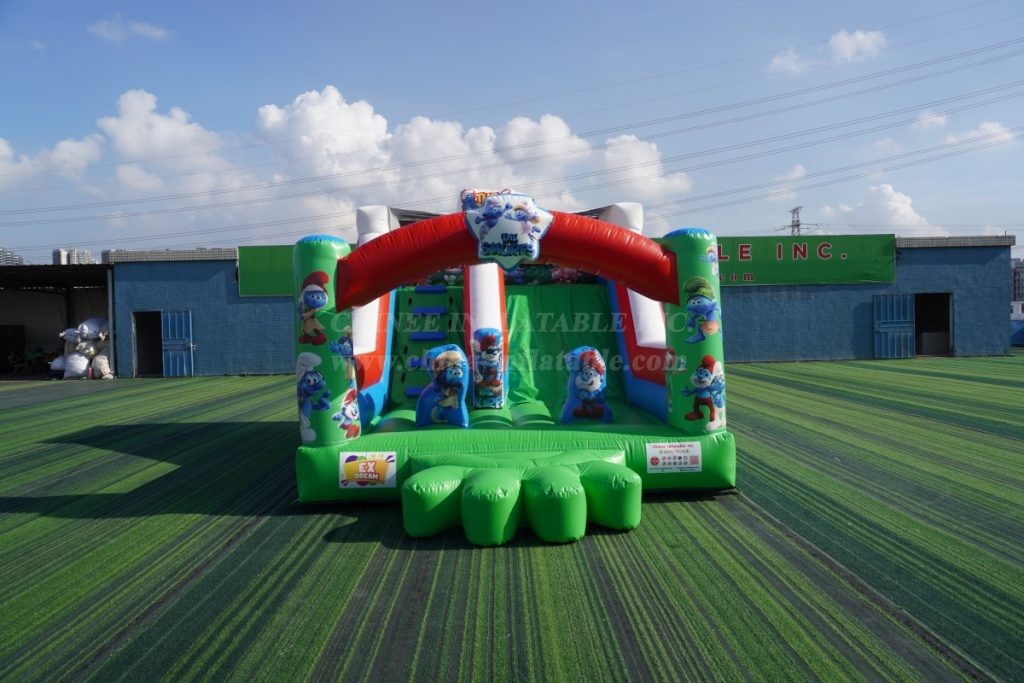 T2-4464E Smurf Theme Inflatable Combos