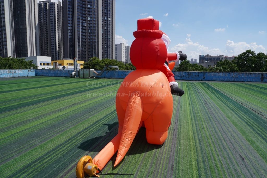 ID1-005A Inflatable Santa Riding a Kangaroo Christmas Decoration