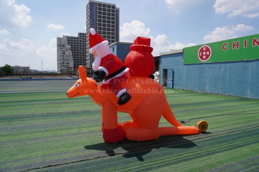 ID1-005A Inflatable Santa Riding a Kangaroo Christmas Decoration