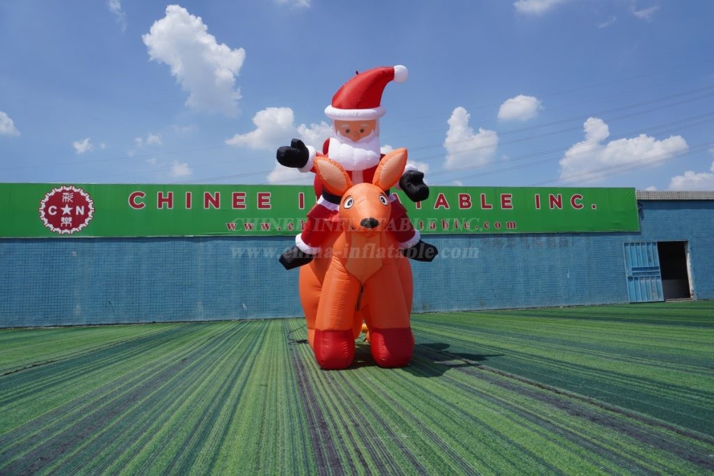 ID1-005A Inflatable Santa Riding a Kangaroo Christmas Decoration