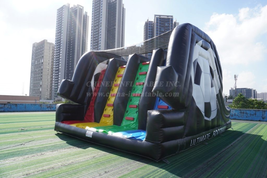 T8-7506 Football Rainbow Four Lane Inflatable Slide