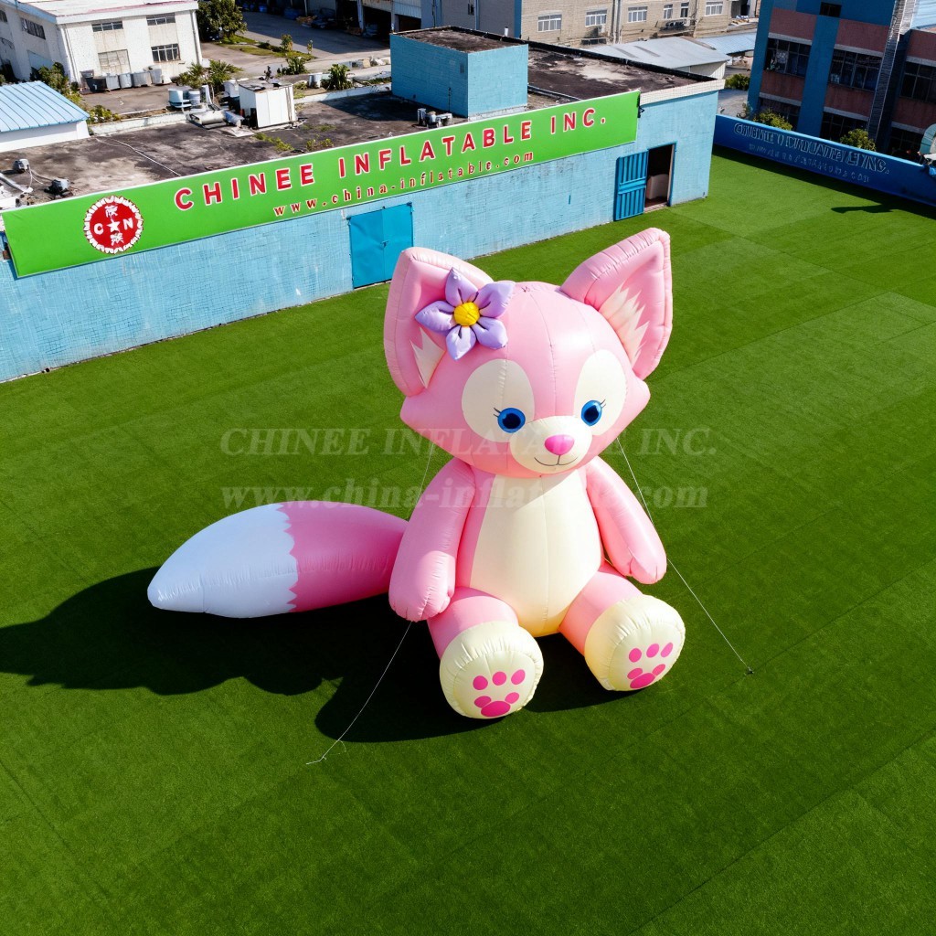 Cartoon3-459 Pink Fox Inflatable Cartoon