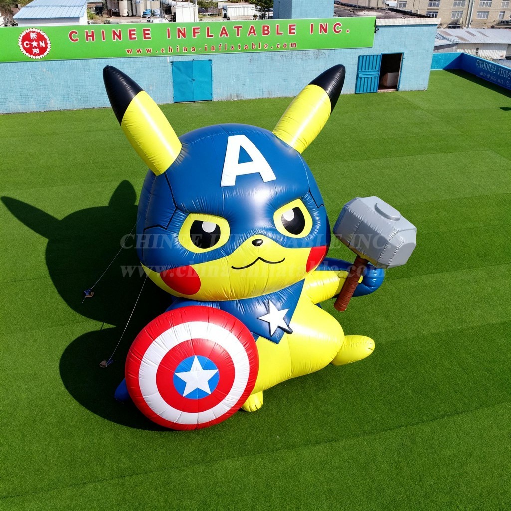 Cartoon3-469 Captain America Pikachu Theme Inflatable Cartoon