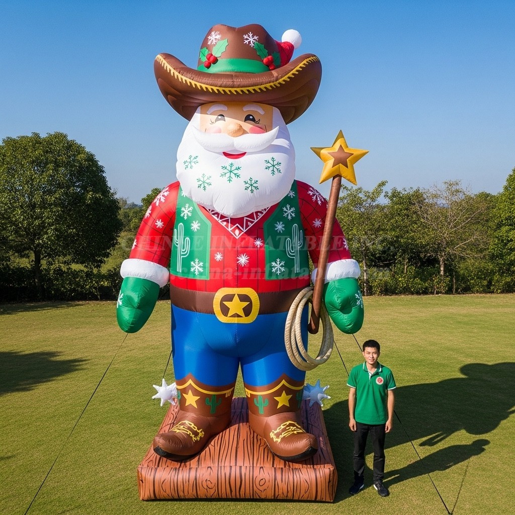 Cartoon3-542 Wild West Santa Claus Inflatable Cartoons