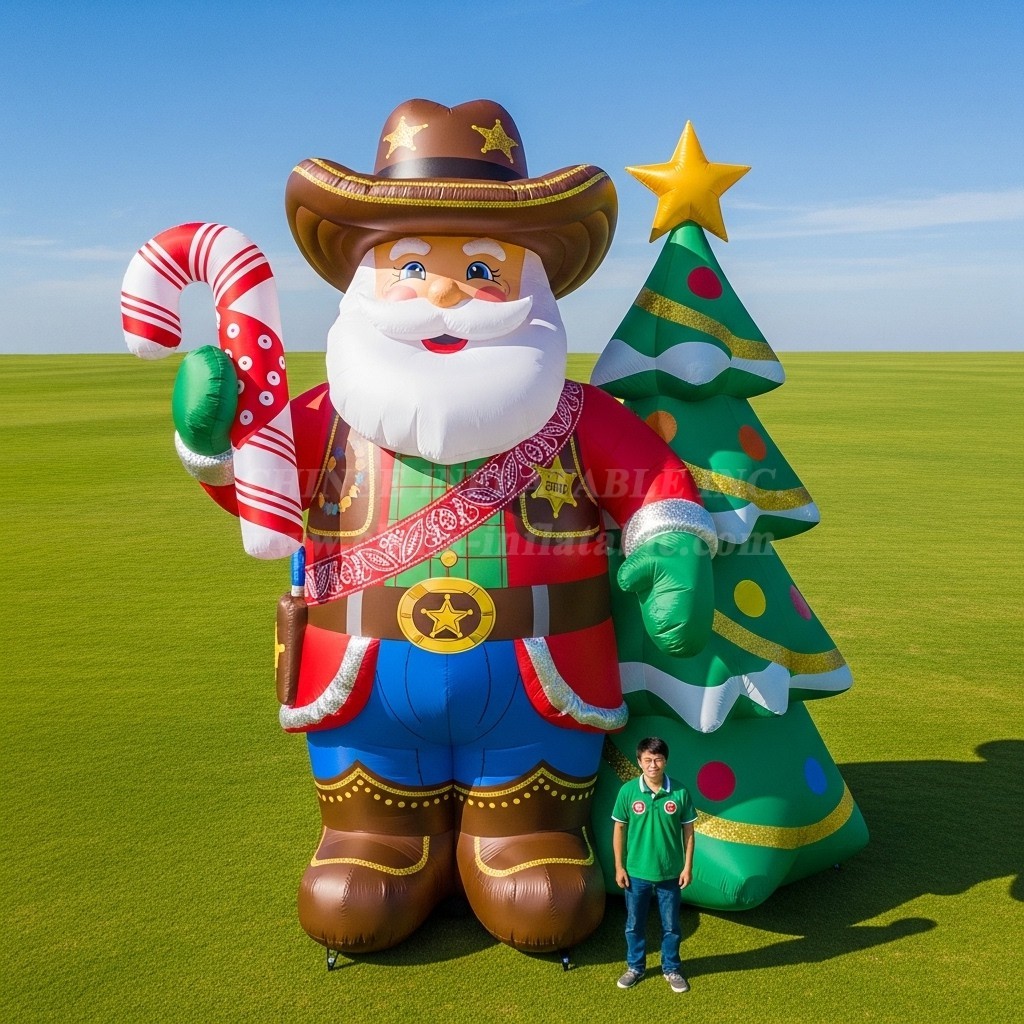 Cartoon3-557 Wild West Santa Claus Inflatable Cartoons