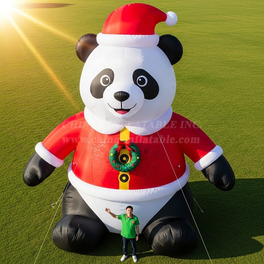 Cartoon3-566 Christmas Panda Christmas Inflatables