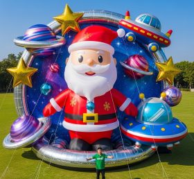 Cartoon3-625 Santa Claus Space Theme Inflatable Cartoons