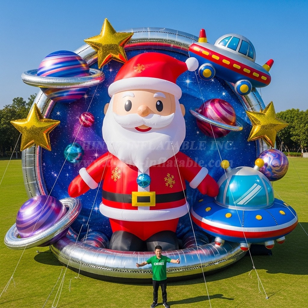 Cartoon3-625 Santa Claus Space Theme Inflatable Cartoons