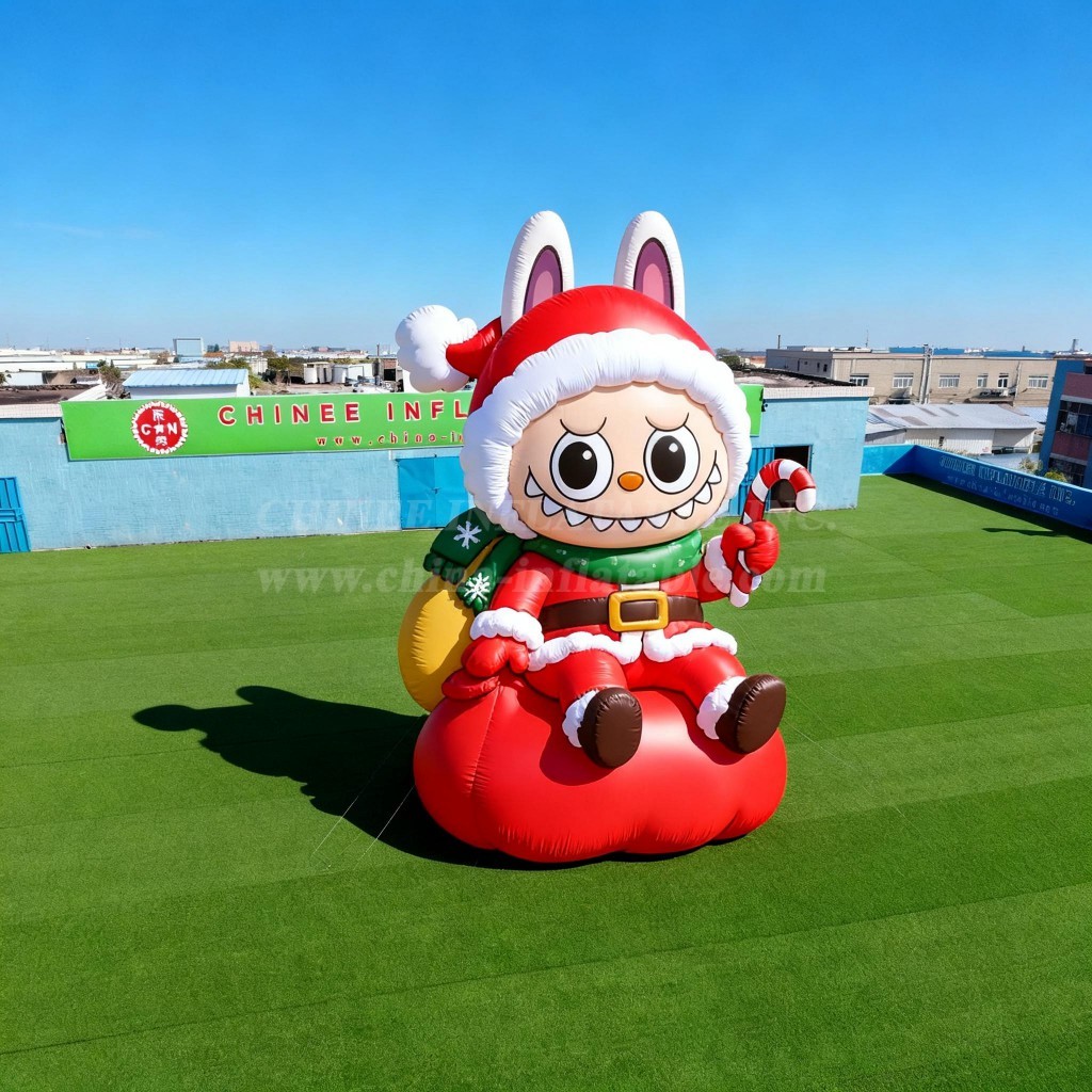 Cartoon3-716 Pop Mart Labubu Christmas Santa Inflatable Cartoon