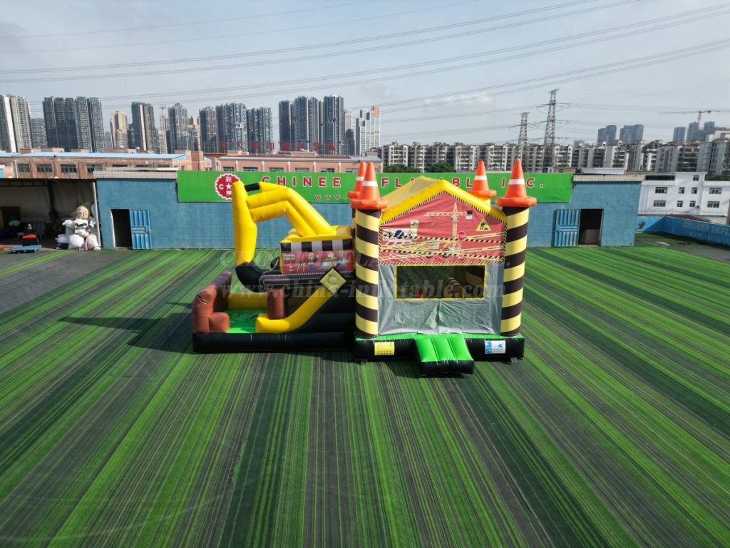 T5-300 Excavator Bounce House Slide Combo