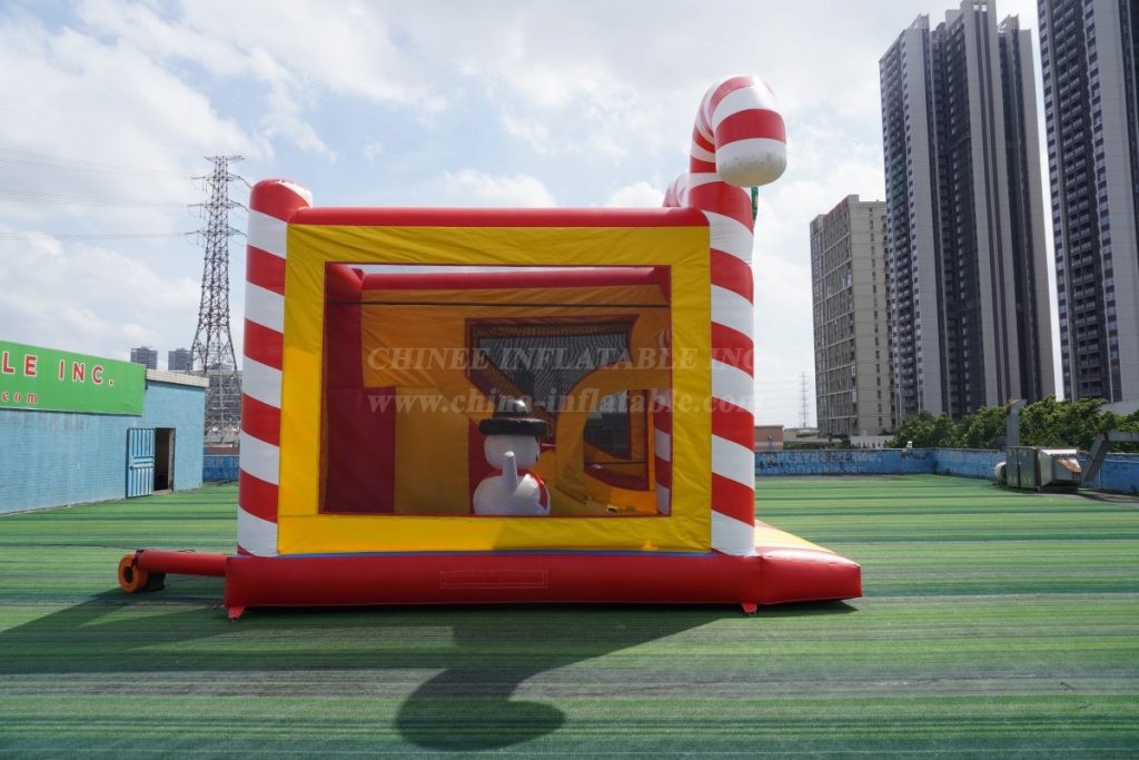 T2-4335B Christmas Candy Cane Bounce House & Slide Combo