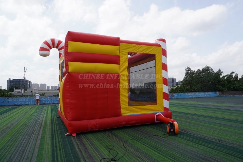 T2-4335B Christmas Candy Cane Bounce House & Slide Combo