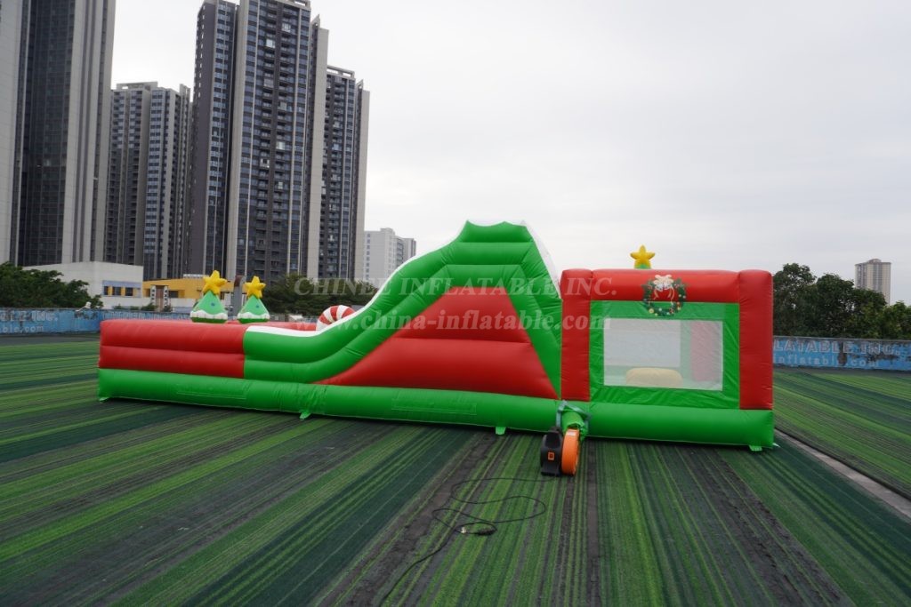 T7-3520B Christmas Themed Inflatable Obstacle Course