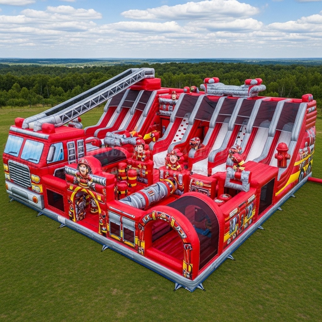 GF2-396 Firetruck Theme Inflatable Park