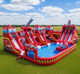 Pool3-468 Firetruck Theme Pool Water Park