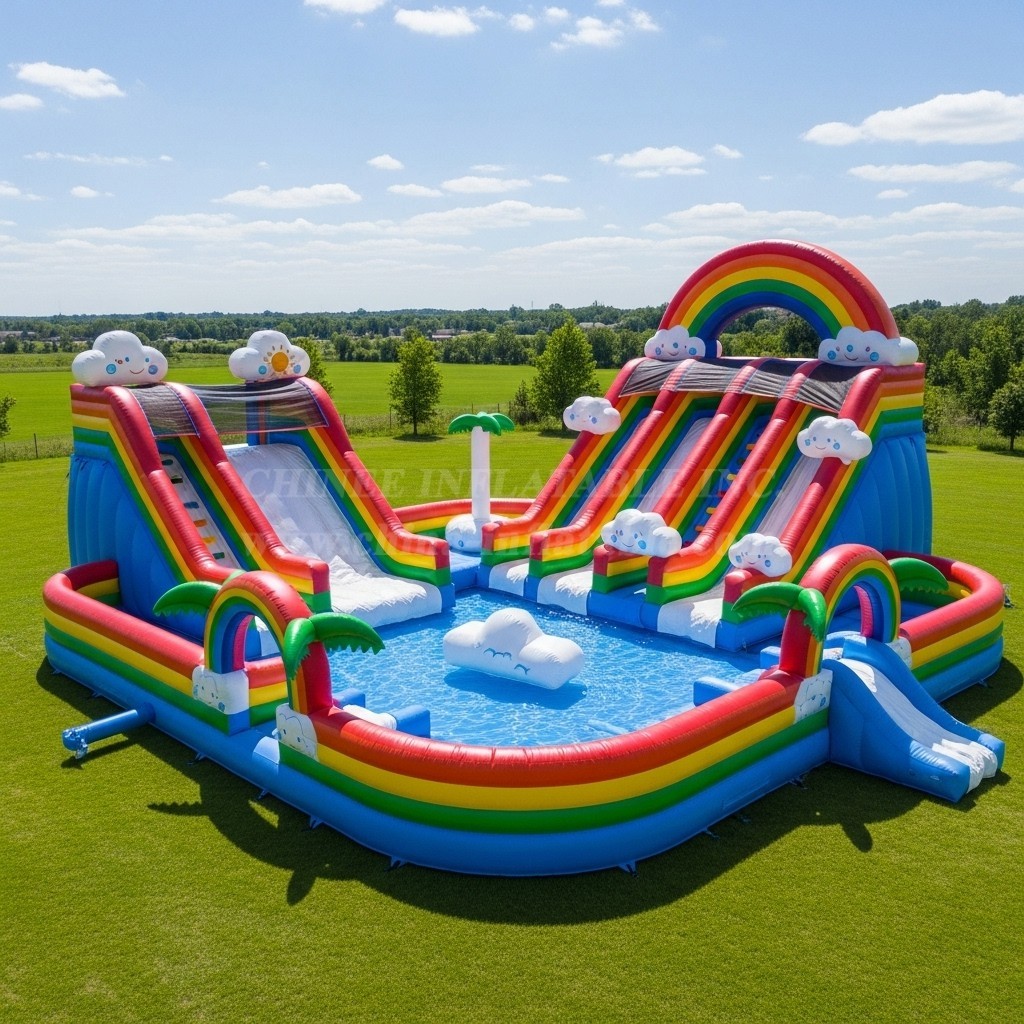 Pool3-519 Rainbow Theme Pool Water Park