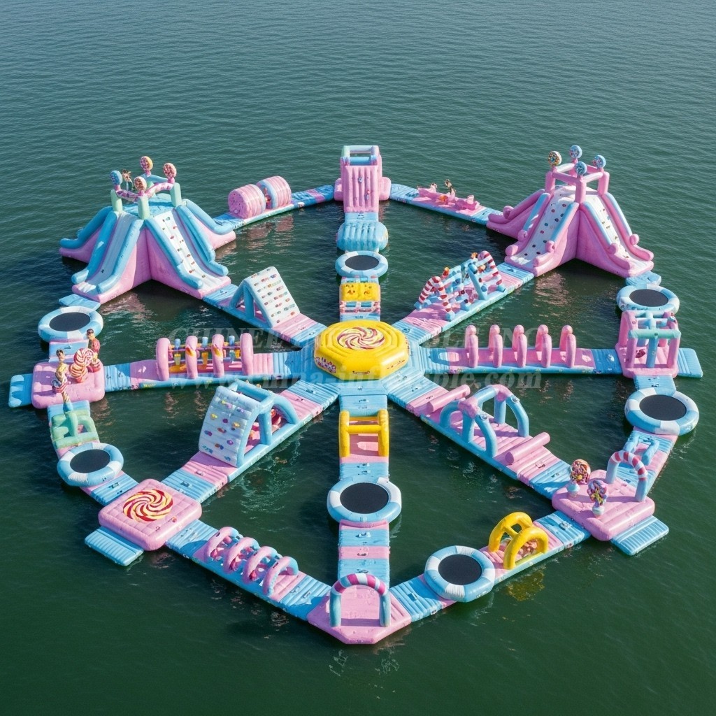 S412 Candy Theme Inflatable Water Park
