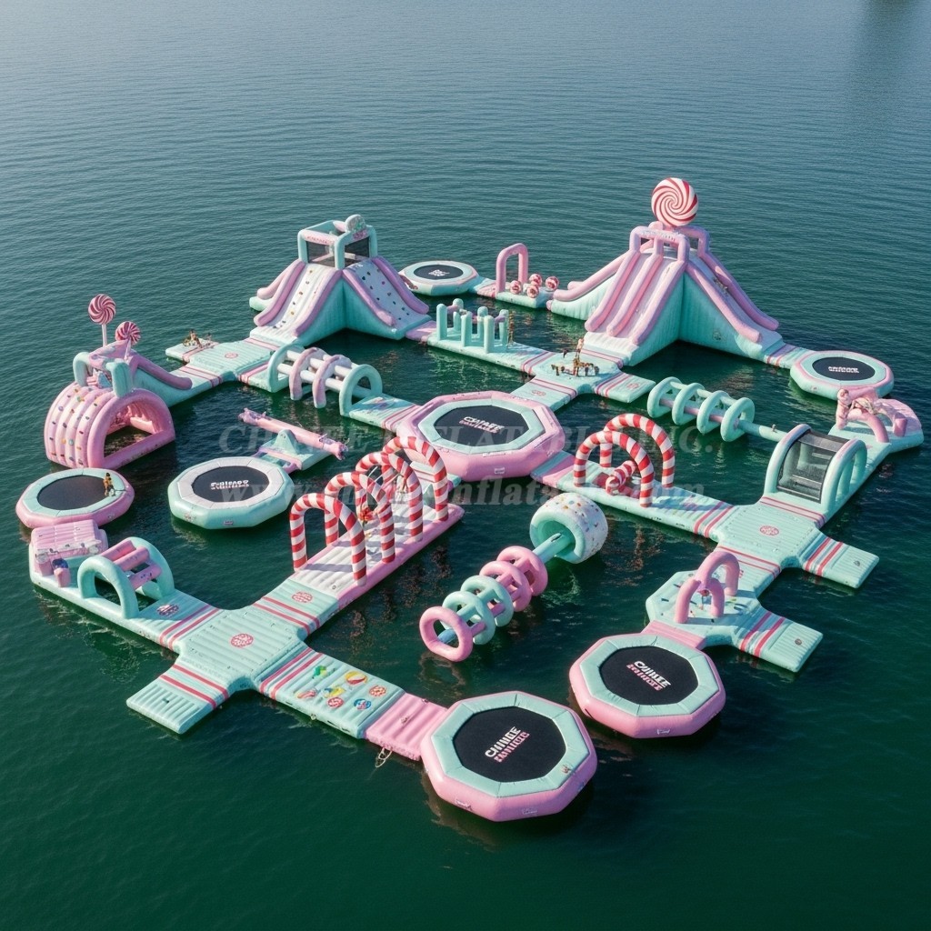 S414 Candy Theme Inflatable Water Park