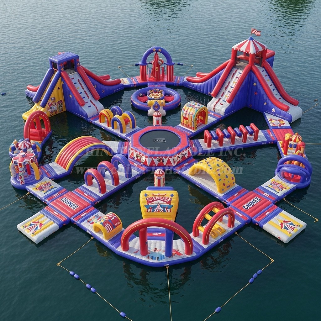 S418 Circus Theme Inflatable Water Park