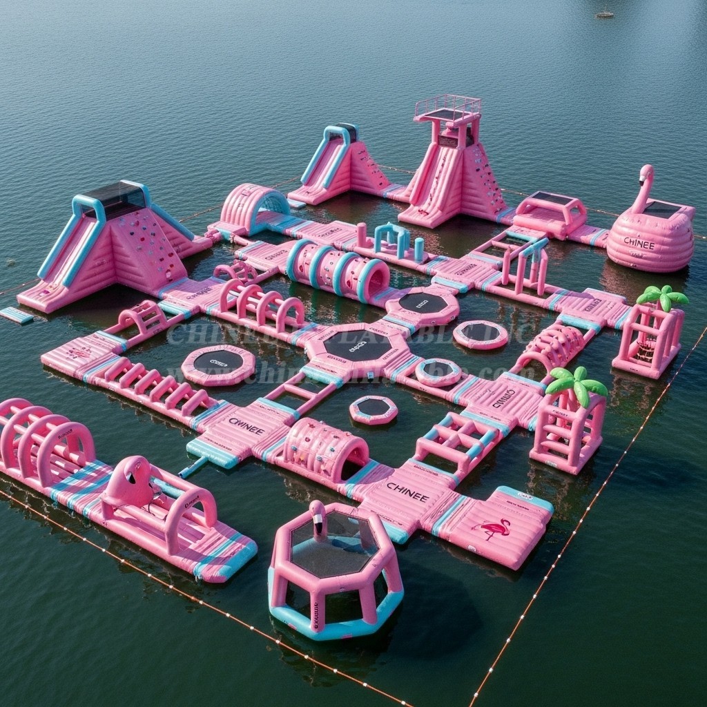 S473 Flamingo Theme Inflatable Water Park