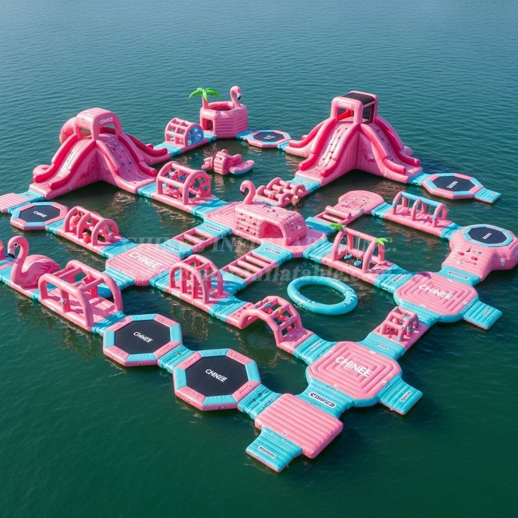 S477 Flamingo Theme Inflatable Water Park