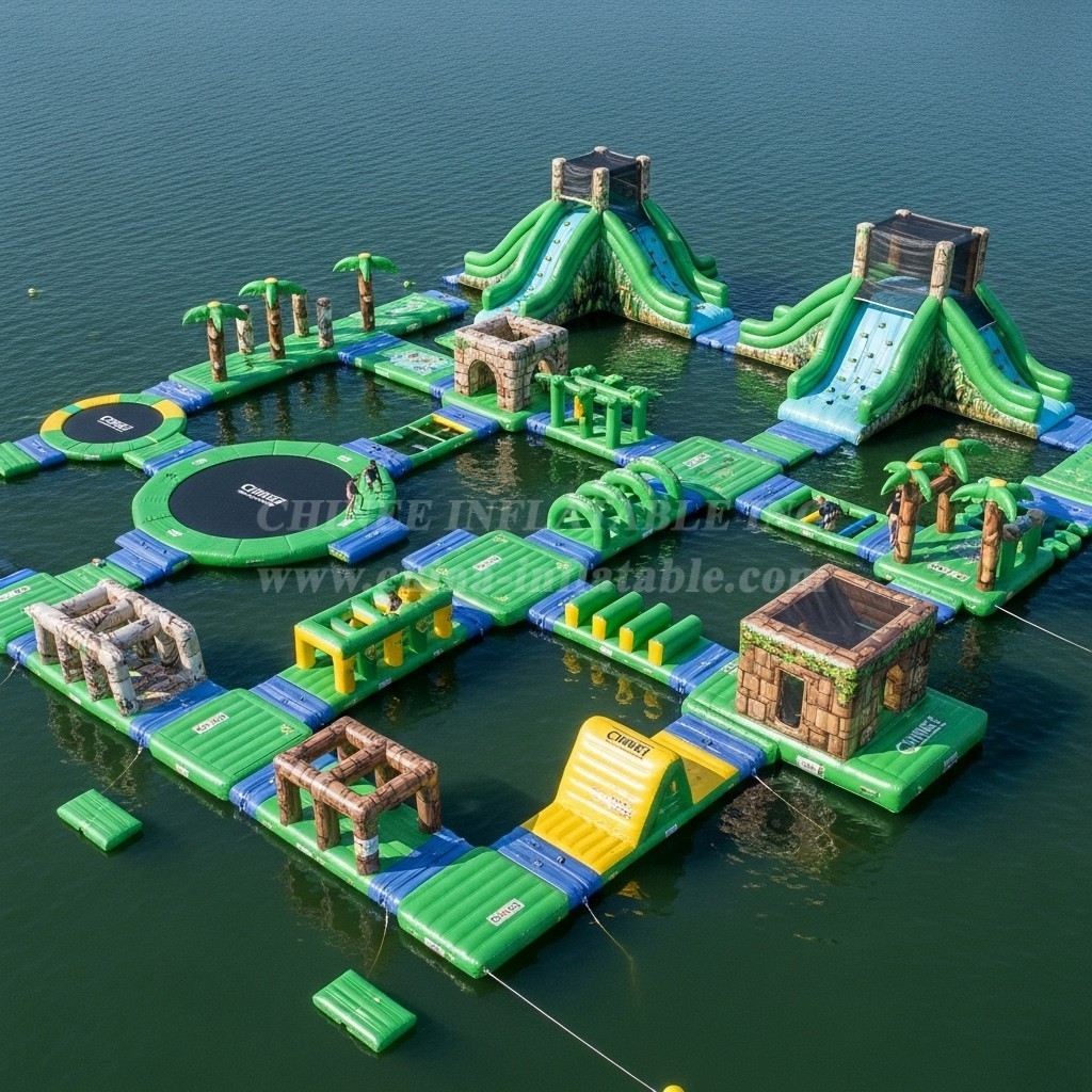 S492 Jungle Theme Inflatable Water Park