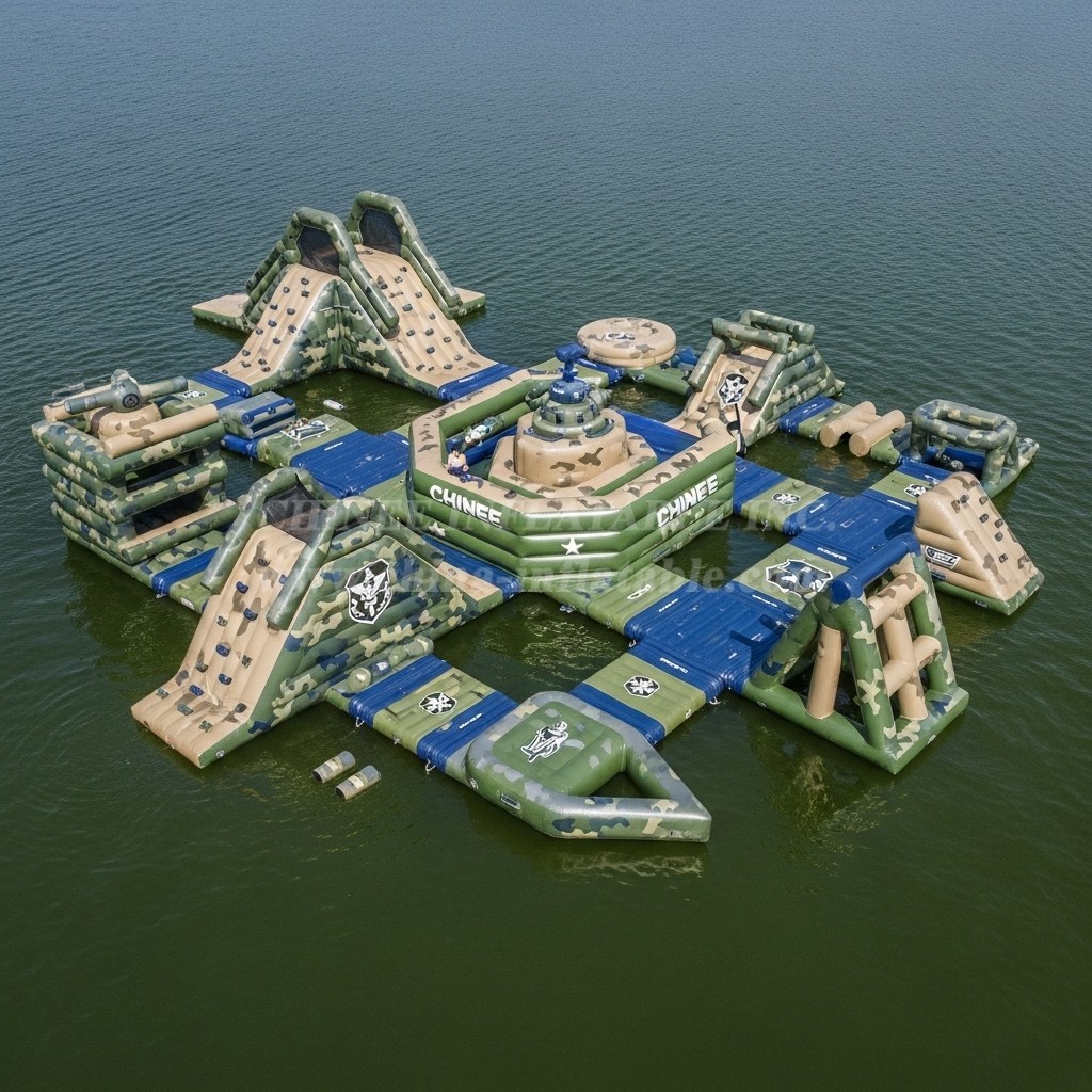 S504 Military Style Theme Inflatable Water Park
