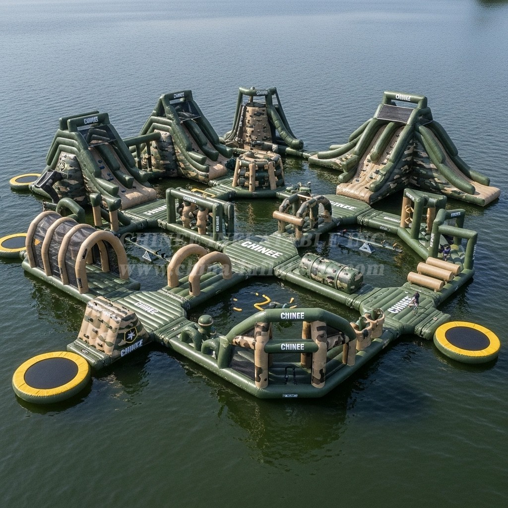 S509 Military Style Theme Inflatable Water Park
