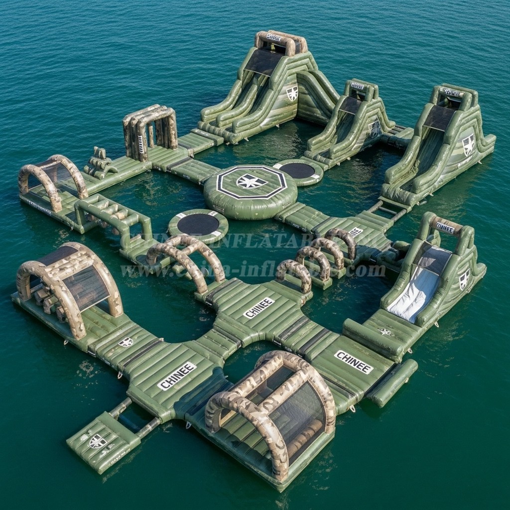 S510 Military Style Theme Inflatable Water Park