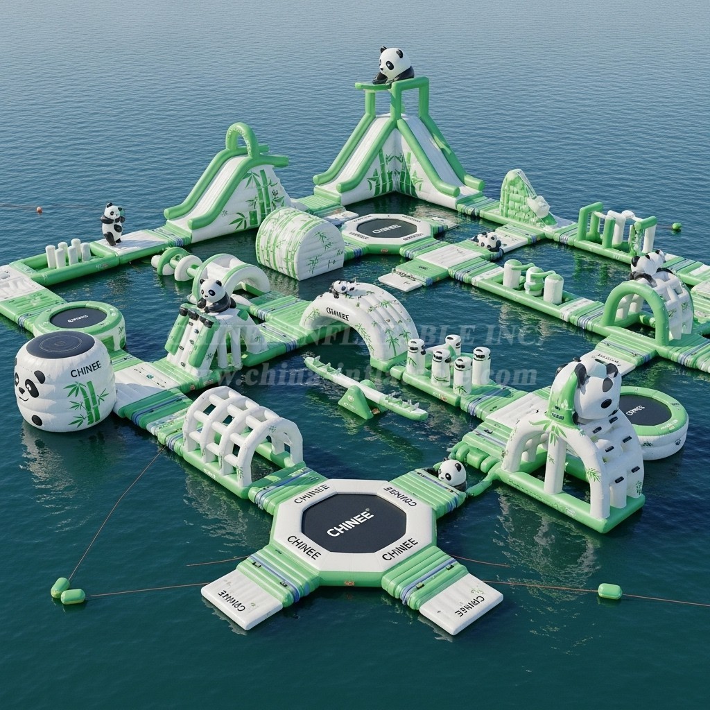 S537 Panda Theme Inflatable Water Park