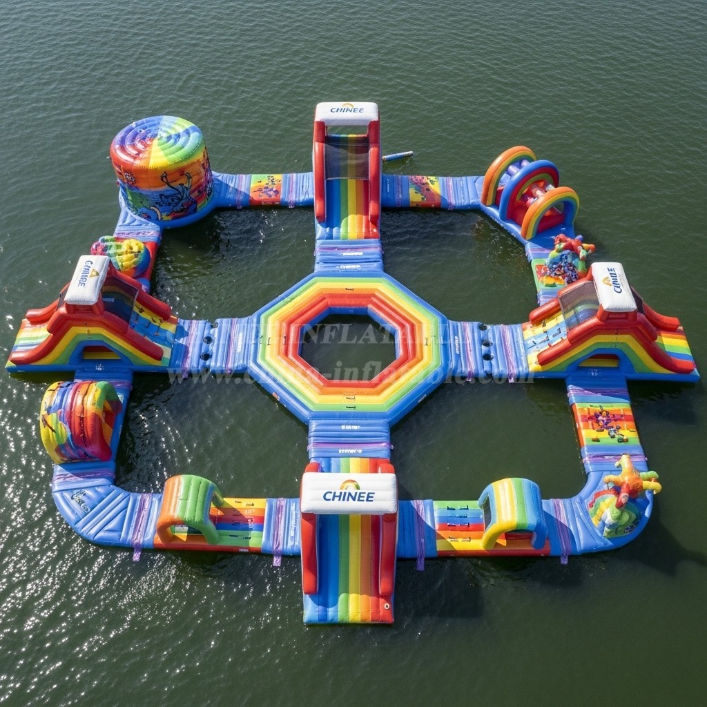 S541 Rainbow Theme Inflatable Water Park