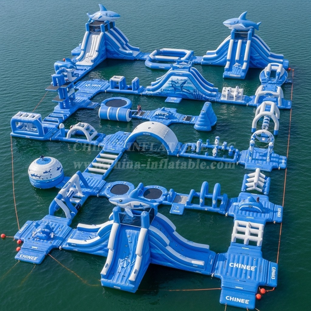 S555 Shark Theme Inflatable Water Park