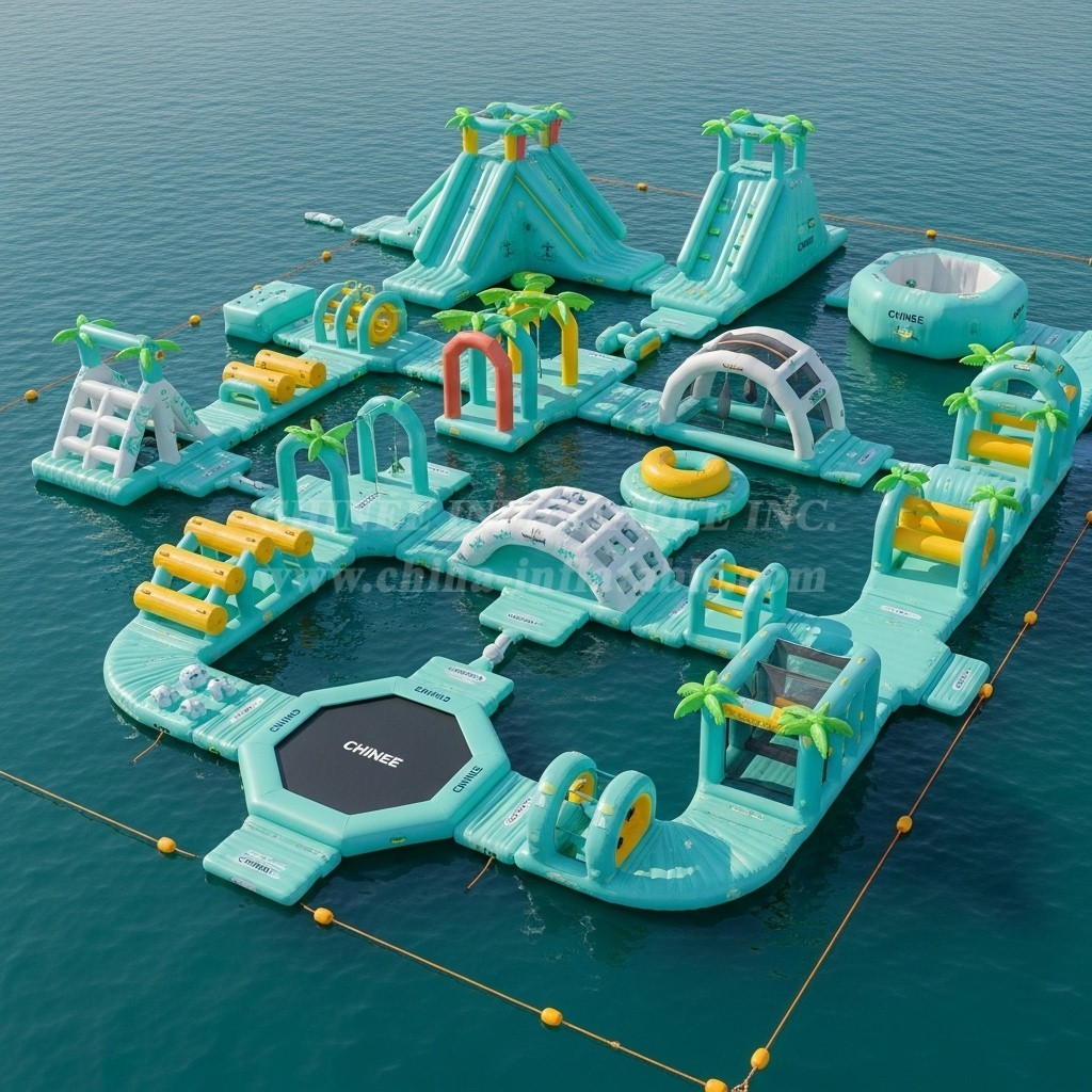 S573 Tropical Theme Inflatable Water Park