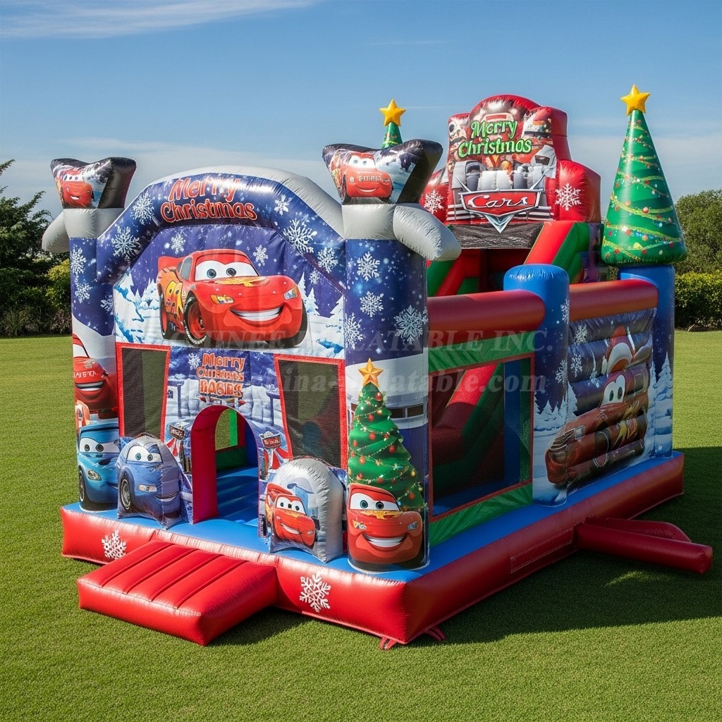 T2-8585 Christmas Cars Theme Inflatable Combos