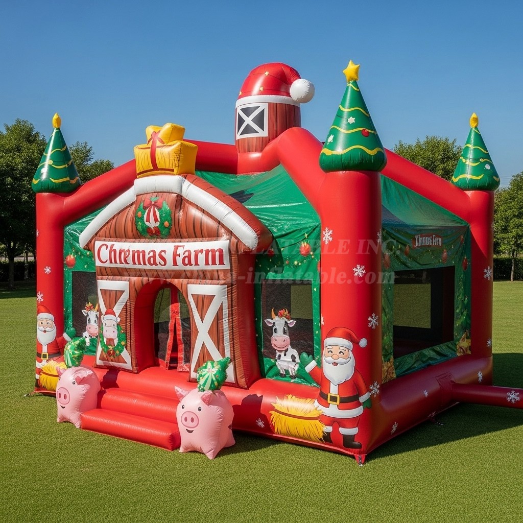 T2-8587 Christmas Farm Inflatable Bouncer