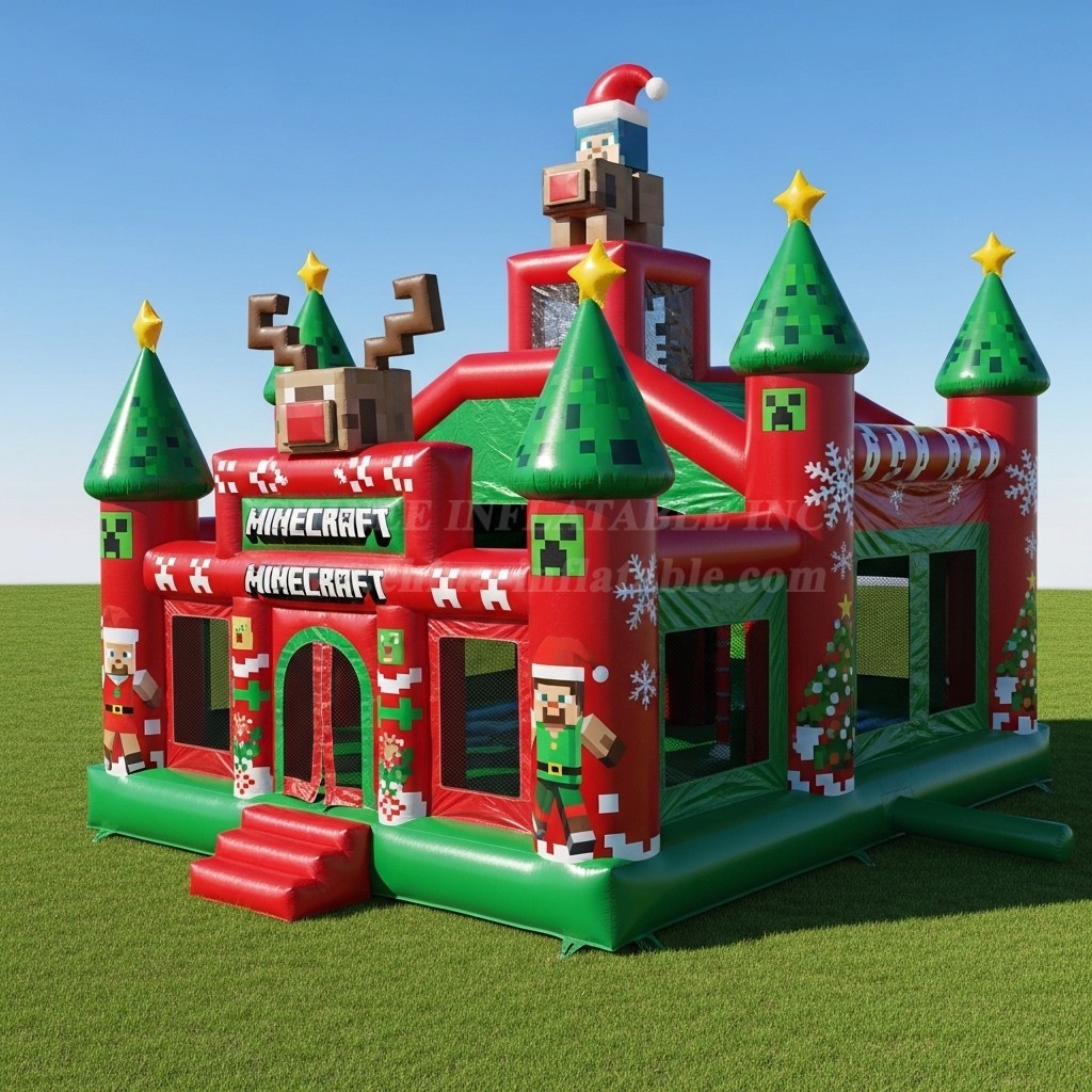 T2-8592 Minecraft Christmas Inflatable Castles